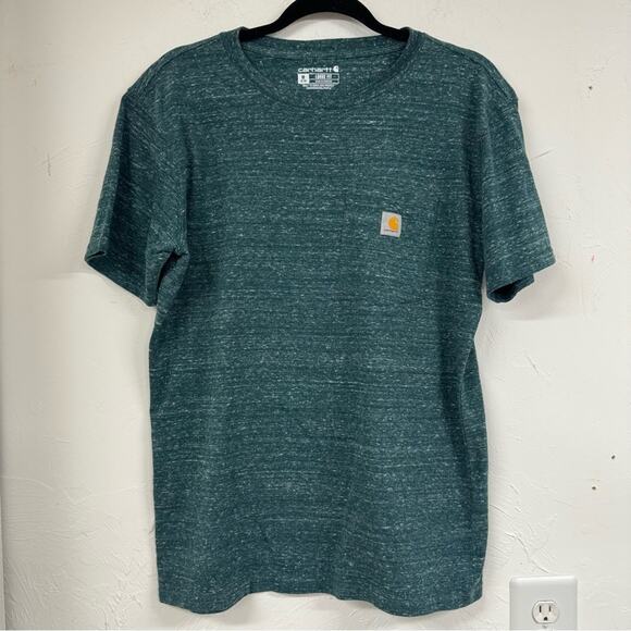 Carhartt Men’s Green Heathered Short Sleeve Tee Shirt Mens Medium Casual - Picture 1 of 8